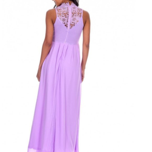 NWT Lilac High Neck Crochet Maxi Dress Vestido - Picture 2 of 9